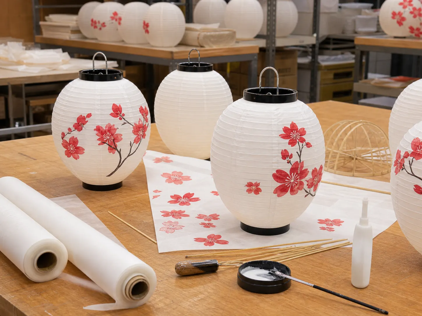 燈籠組裝 — 工廠與生產現場 生產工序