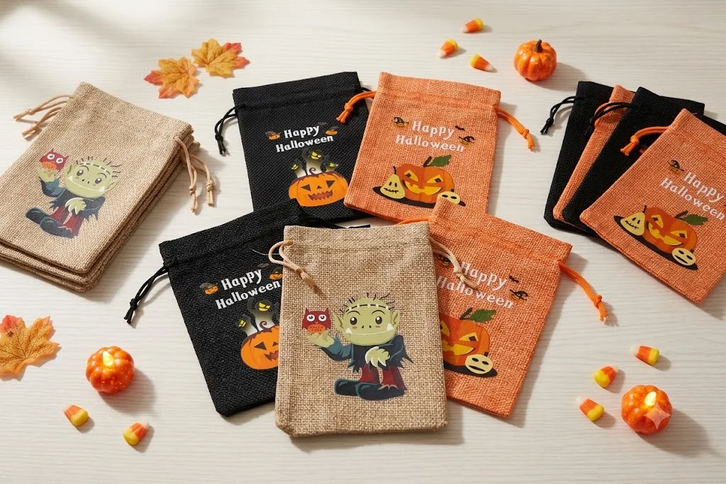 Bolsas de yute con diseños de Halloween
