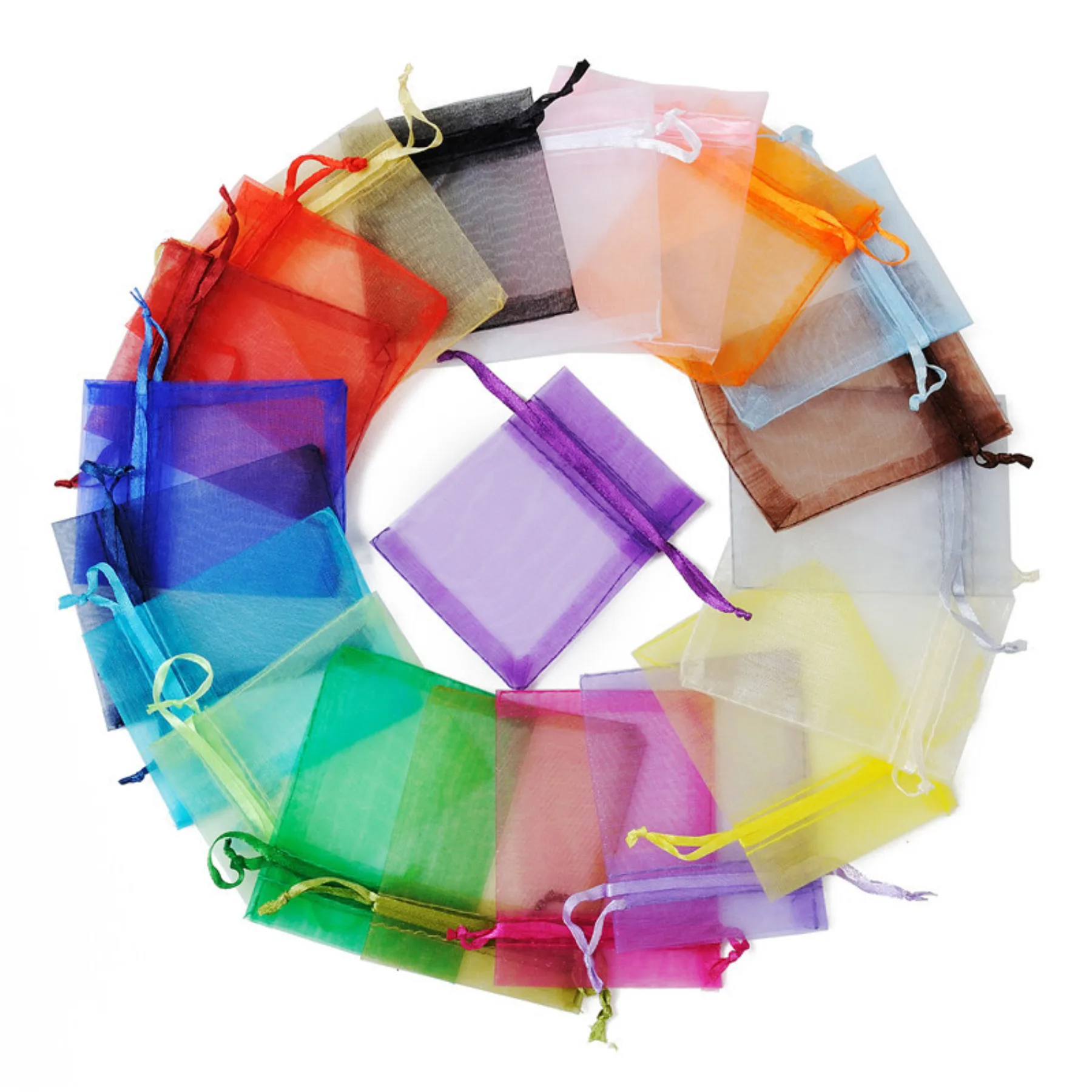 歐根紗袋 — 適合婚禮糖果、珠寶小樣、禮品和農業瓜果保護。 Organza, Multi-color