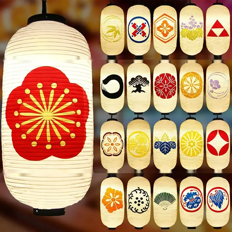 PVC Oval Japanese Crest Printed Lantern — Japanese crest pattern 010