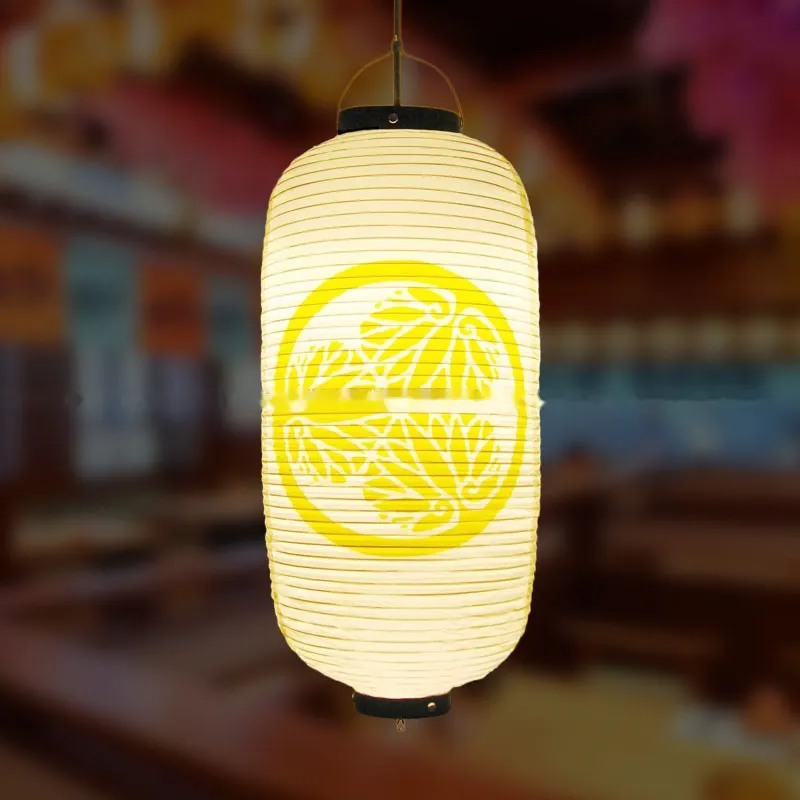 PVC Oval Japanese Crest Printed Lantern — Japanese crest pattern 013