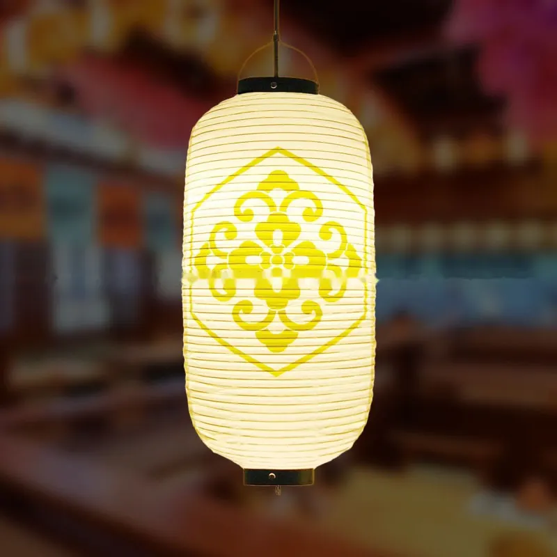 PVC Oval Japanese Crest Printed Lantern — Japanese crest pattern 025