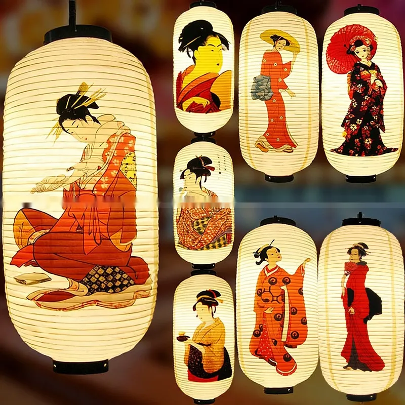 PVC Oval Japanese Crest Printed Lantern — Japanese crest pattern 029