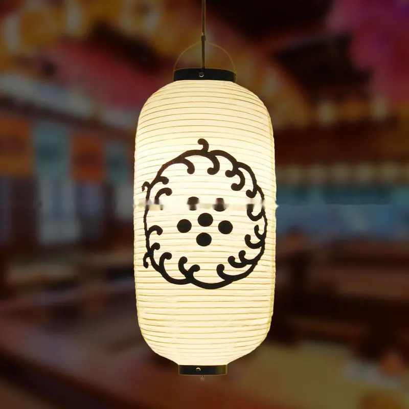 PVC Oval Japanese Crest Printed Lantern — Japanese crest pattern 032