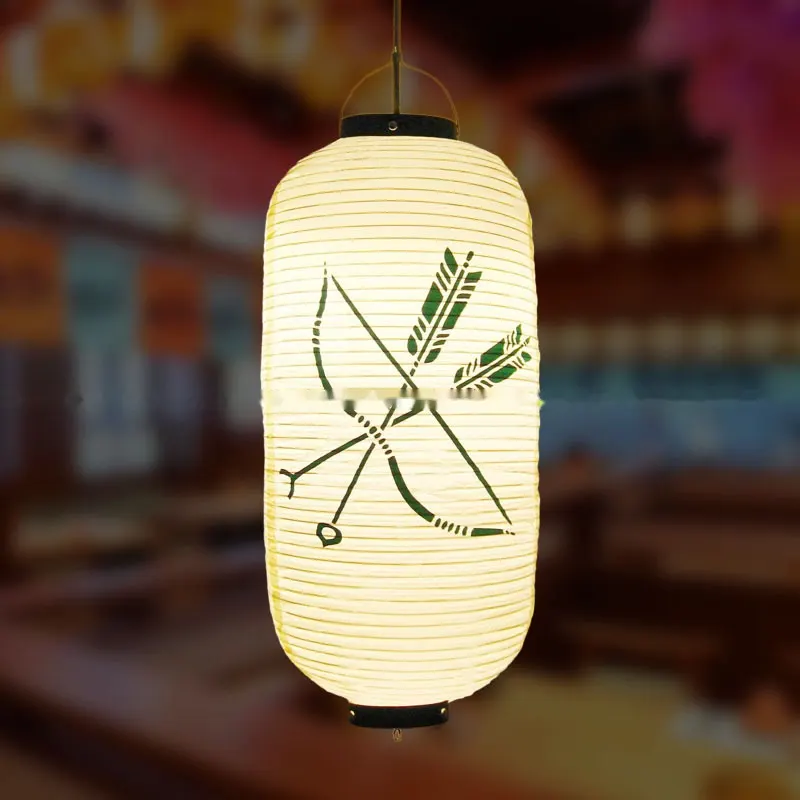 PVC Oval Japanese Crest Printed Lantern — Japanese crest pattern 034
