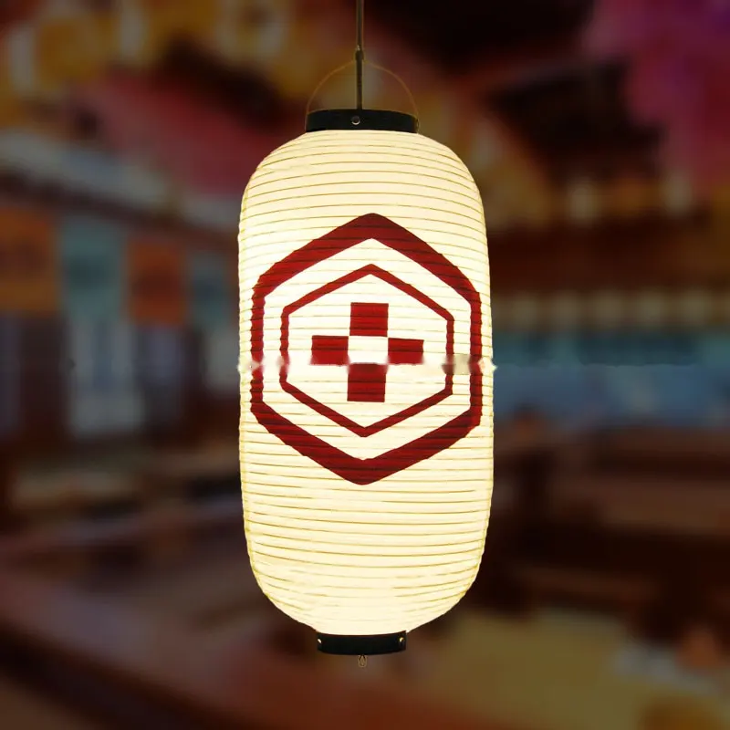 PVC Oval Japanese Crest Printed Lantern — Japanese crest pattern 035