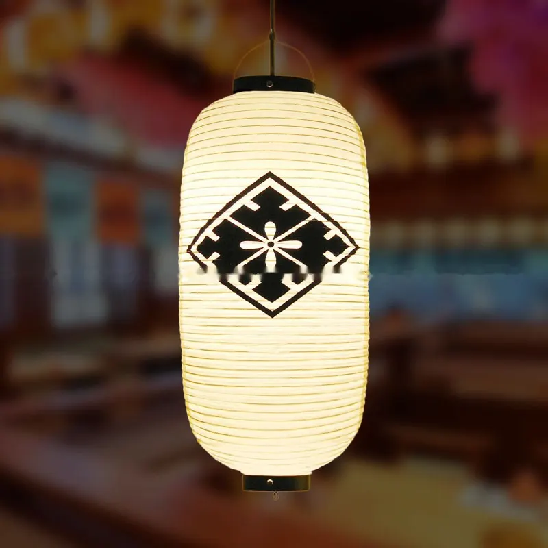 PVC Oval Japanese Crest Printed Lantern — Japanese crest pattern 044