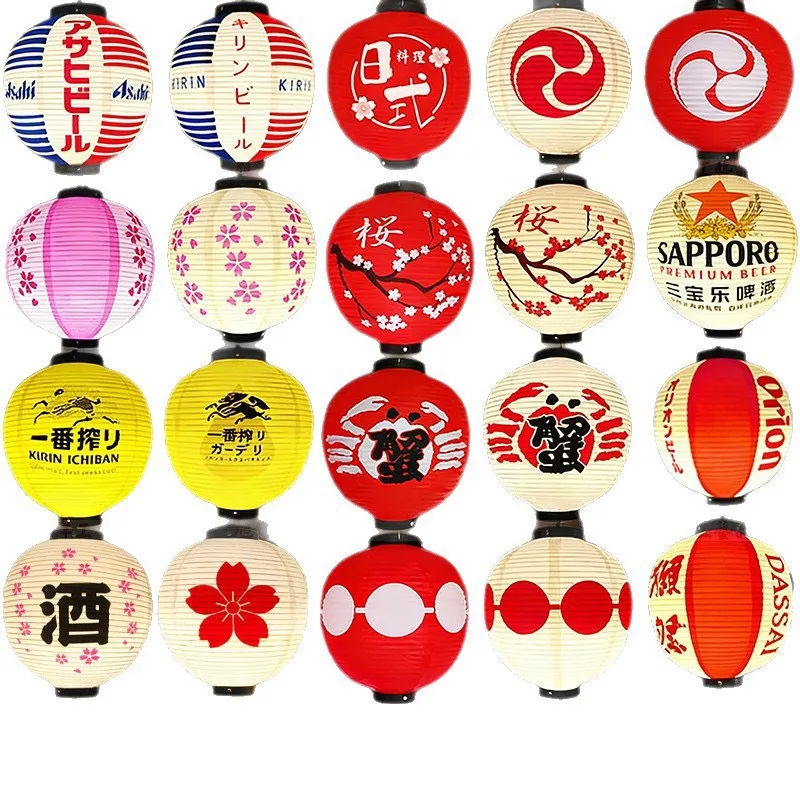 Tokicraft PVC Round Japanese Vintage Printed Lantern — Round Japanese vintage pattern 010
