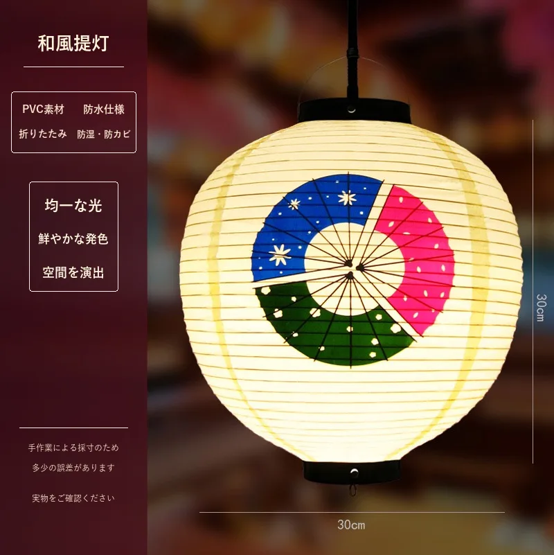 Tokicraft PVC Round Japanese Vintage Printed Lantern — Round Japanese vintage pattern 018