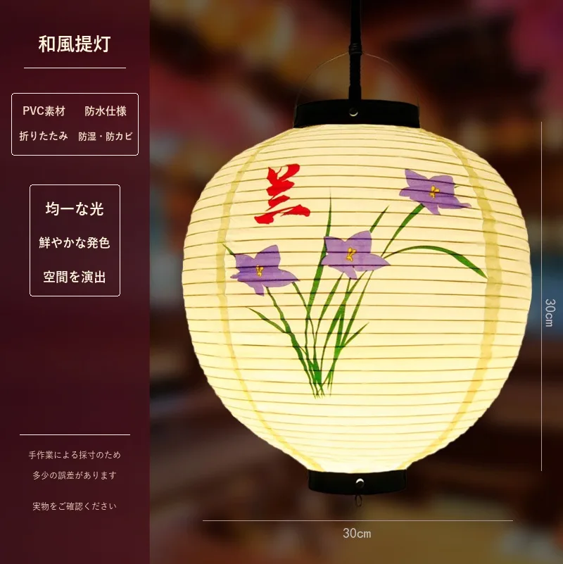 Tokicraft PVC Round Japanese Vintage Printed Lantern — Round Japanese vintage pattern 050